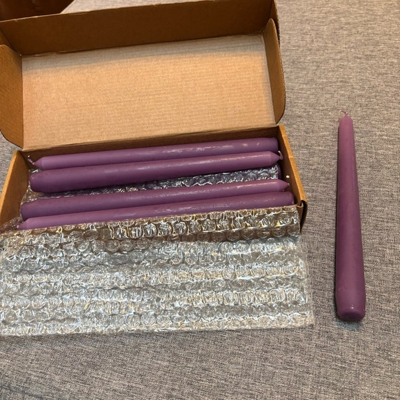 10 Dinner Taper Candles 10 Inch Unscented Tall Dripless Candlesticks, Purple - Picture 2 of 9